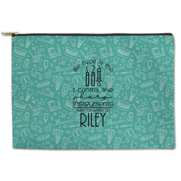 Custom Dental Hygienist Zipper Pouch - Large - 12.5"x8.5" (Personalized)