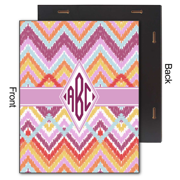 Ikat Chevron 11x14 Wood Print - Front & Back View