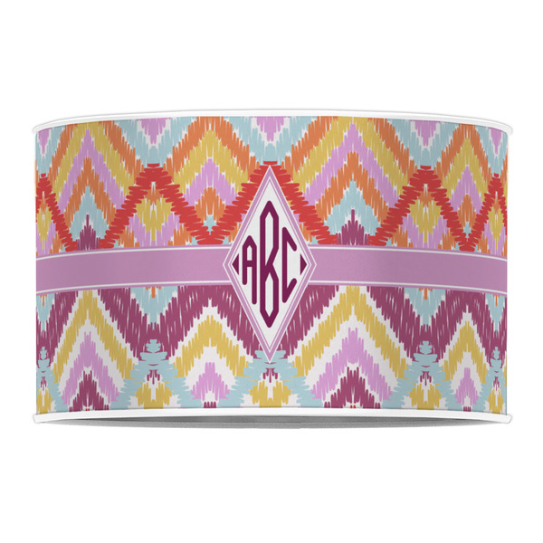 Ikat Chevron 12" Drum Lampshade - FRONT (Poly Film)