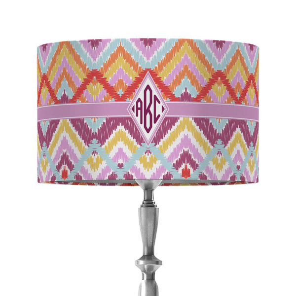 Ikat Chevron 12" Drum Lampshade - ON STAND (Fabric)