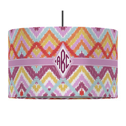 Ikat Chevron 12" Drum Pendant Lamp - Fabric (Personalized)