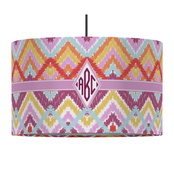 Ikat Chevron 12" Drum Lampshade - PENDANT (Fabric)