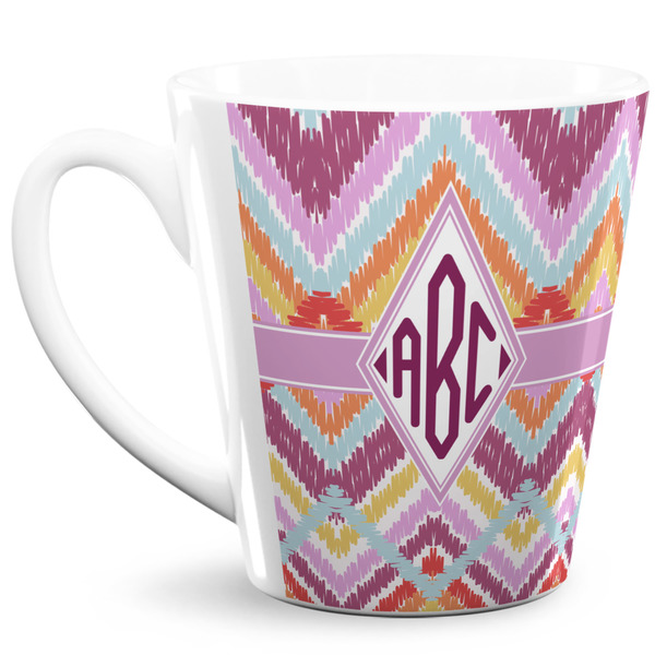 Custom Ikat Chevron 12 Oz Latte Mug (Personalized)