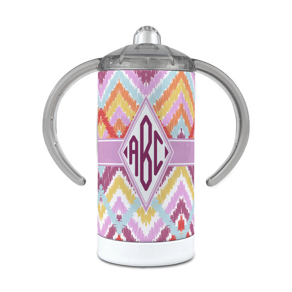 Custom Ikat Chevron 12 oz Stainless Steel Sippy Cup (Personalized)