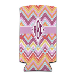 Ikat Chevron Can Cooler (tall 12 oz) (Personalized)