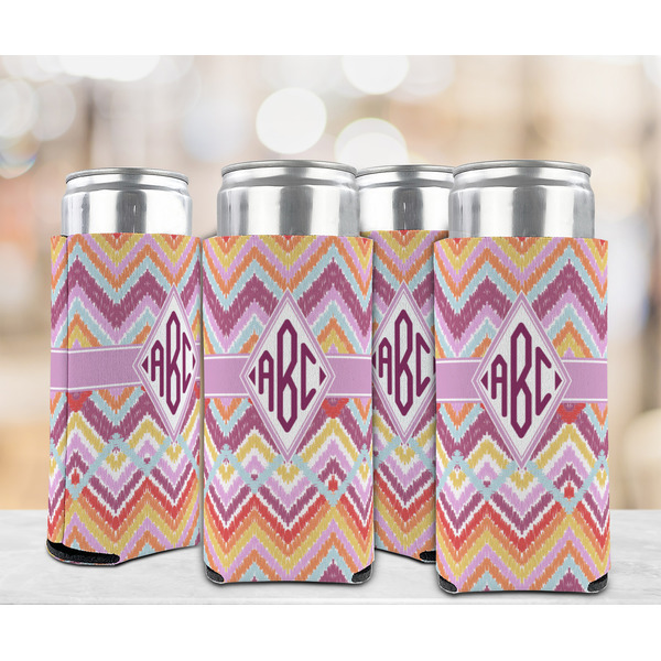 Ikat Chevron 12oz Tall Can Sleeve - Set of 4 - LIFESTYLE