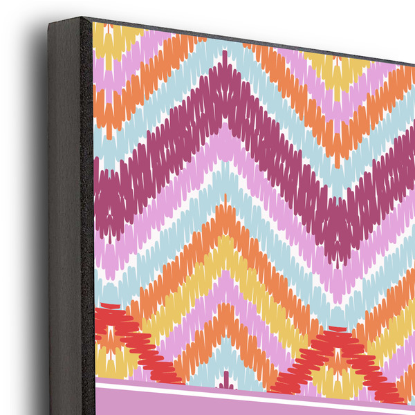 Ikat Chevron 12x12 Wood Print - Closeup