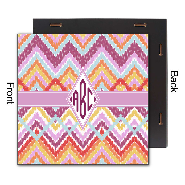 Ikat Chevron 12x12 Wood Print - Front & Back View