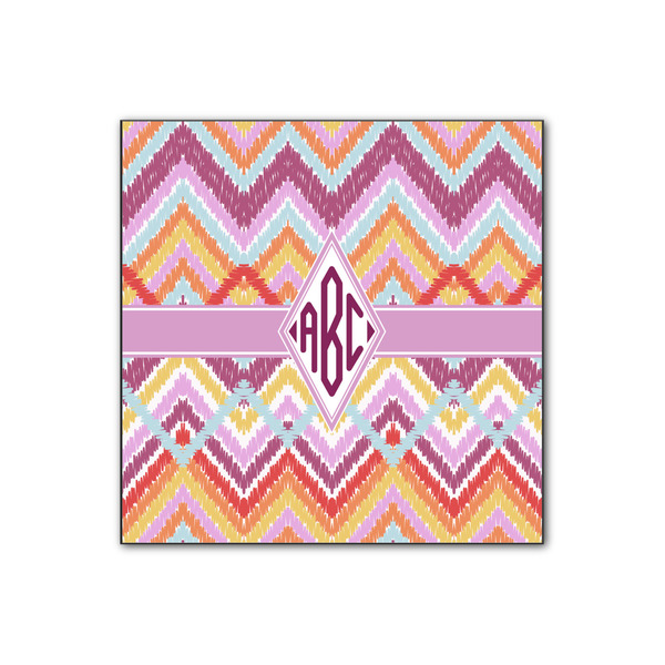 Custom Ikat Chevron Wood Print - 12x12 (Personalized)