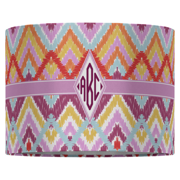 Ikat Chevron 16" Drum Lampshade - FRONT (Fabric)