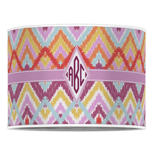 Ikat Chevron 16" Drum Lampshade - FRONT (Poly Film)