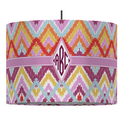 Ikat Chevron Drum Pendant Lamp (Personalized)