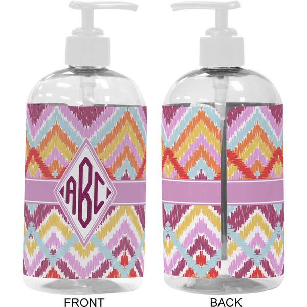 Ikat Chevron 16 oz Plastic Liquid Dispenser- Approval- White