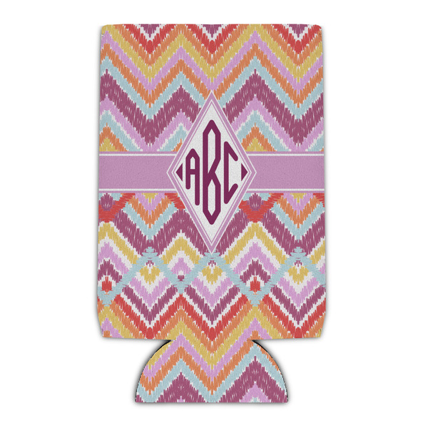 Custom Ikat Chevron Can Cooler (Personalized)