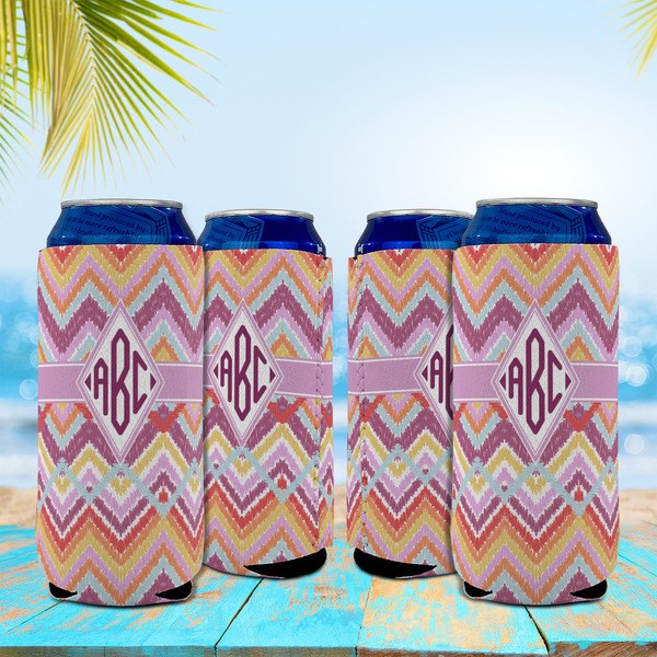 Ikat Chevron 16oz Can Sleeve - Set of 4 - LIFESTYLE