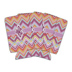 Ikat Chevron Can Cooler (16 oz) - Set of 4 (Personalized)