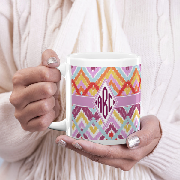 Ikat Chevron 20oz Coffee Mug - LIFESTYLE