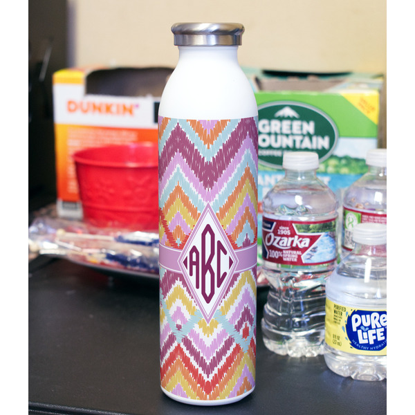 Ikat Chevron 20oz Water Bottles - Full Print - In Context