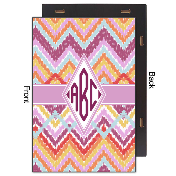 Ikat Chevron 20x30 Wood Print - Front & Back View