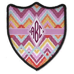 Ikat Chevron Iron On Shield Patch B w/ Monogram
