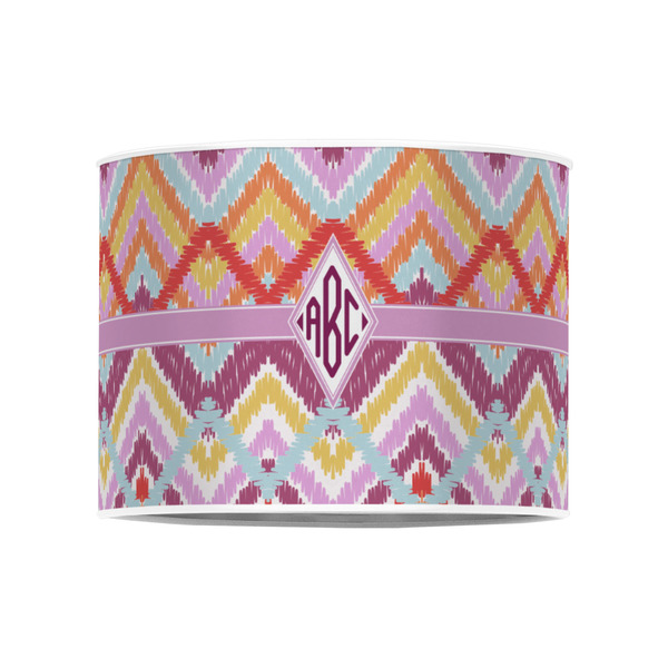 Ikat Chevron 8" Drum Lampshade - FRONT (Poly Film)