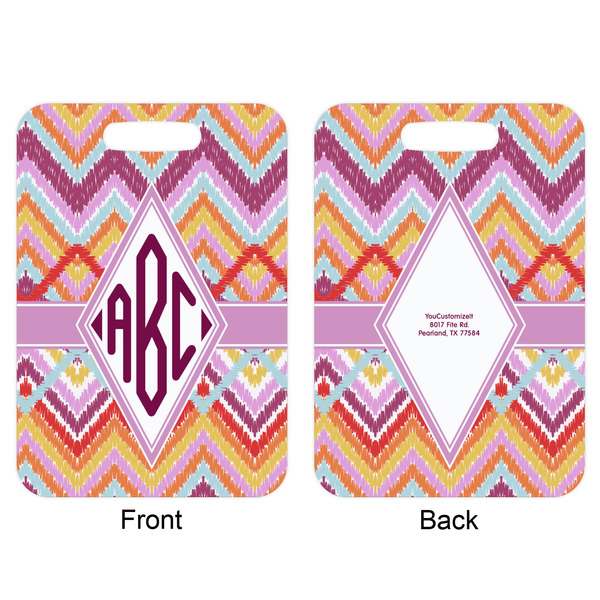 Ikat Chevron Aluminum Luggage Tag (Front + Back)