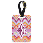 Ikat Chevron Metal Luggage Tag w/ Monogram