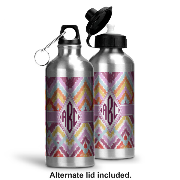 Ikat Chevron Aluminum Water Bottle - Alternate lid options