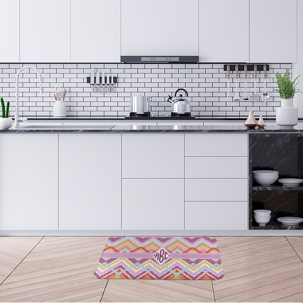 Ikat Chevron Anti-Fatigue Kitchen Mats - LIFESTYLE