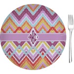 Ikat Chevron Glass Appetizer / Dessert Plate 8" (Personalized)