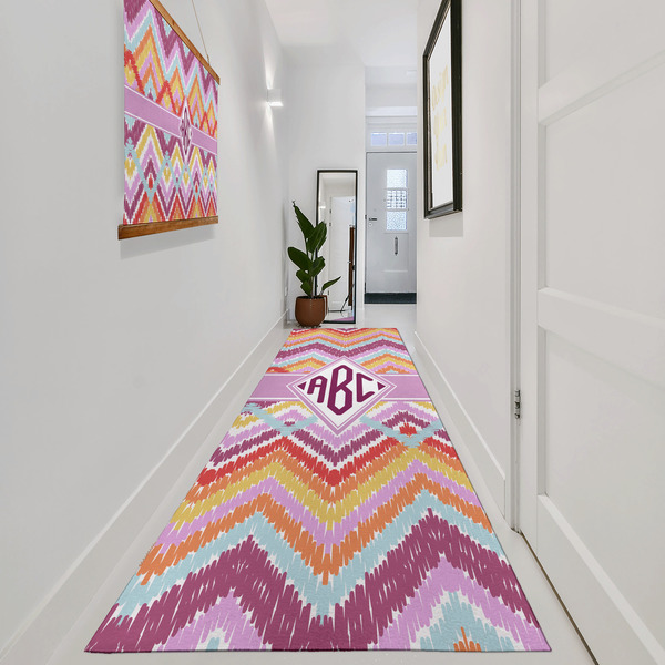 Ikat Chevron Area Rug Sizes - In Context (vertical)