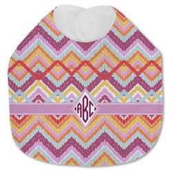 Ikat Chevron Jersey Knit Baby Bib w/ Monogram