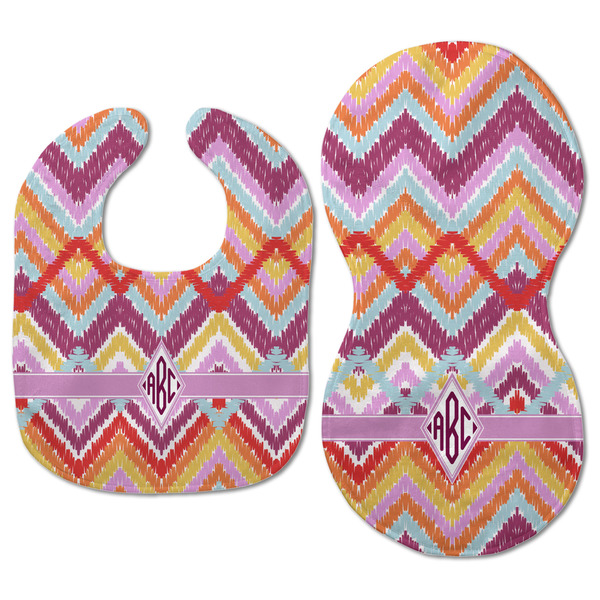 Ikat Chevron Baby Bib & Burp Set - Approval (new bib & burp)