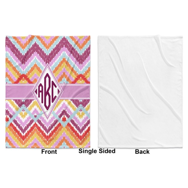 Ikat Chevron Baby Blanket (Single Side - Printed Front, White Back)