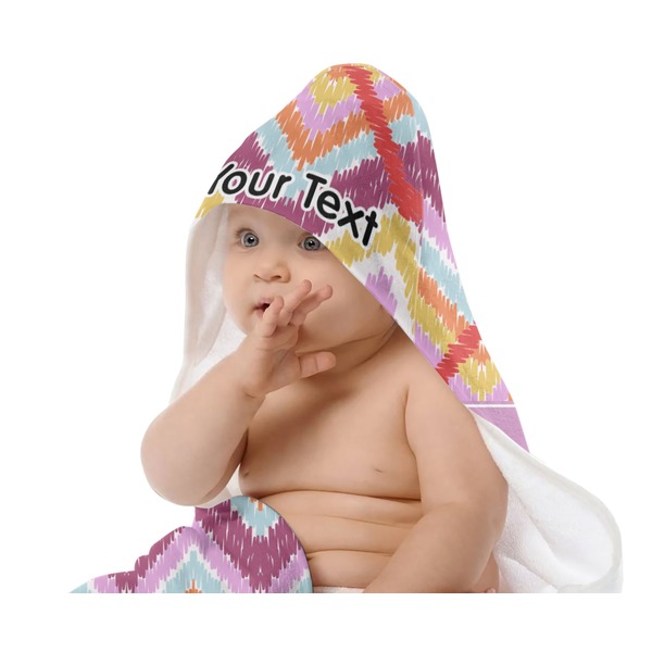 Ikat Chevron Baby Hooded Towel on Child