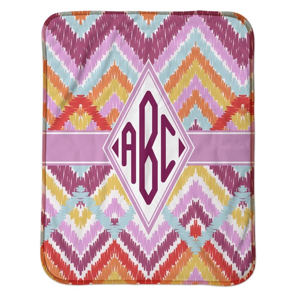 Ikat Chevron Baby Sherpa Blanket - Flat
