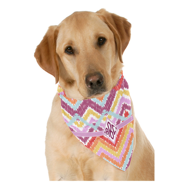 Custom Ikat Chevron Dog Bandana Scarf w/ Monogram