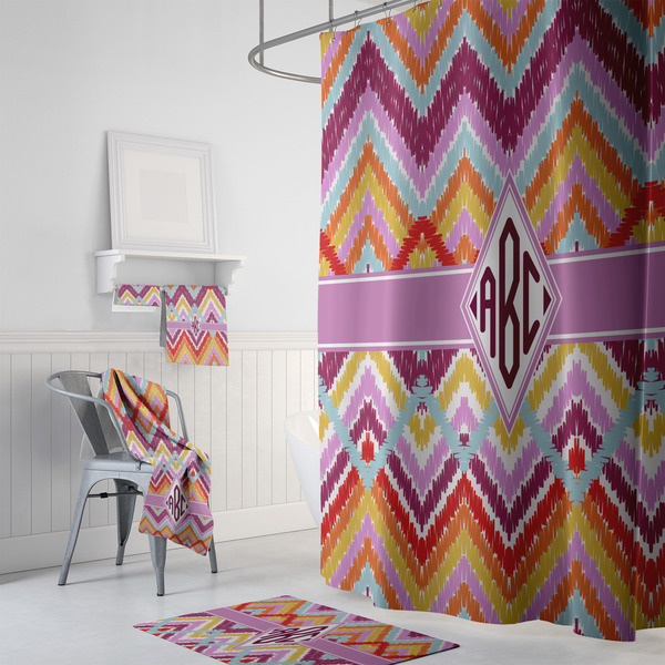 Ikat Chevron Bath Towel Sets - 3-piece - In Context