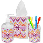 Ikat Chevron Acrylic Bathroom Accessories Set w/ Monogram