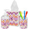 Ikat Chevron Acrylic Bathroom Accessories Set w/ Monogram