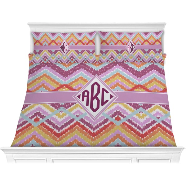 Custom Ikat Chevron Comforter Set - King (Personalized)