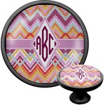 Ikat Chevron Cabinet Knob (Black) (Personalized)