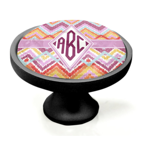 Ikat Chevron Black Custom Cabinet Knob (Side)