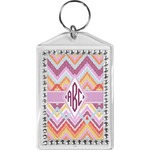 Ikat Chevron Bling Keychain (Personalized)