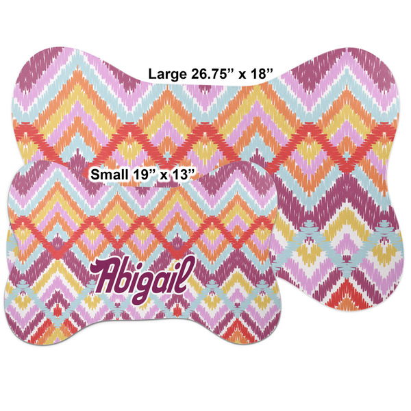 Ikat Chevron Bone Shaped Mat Comparison