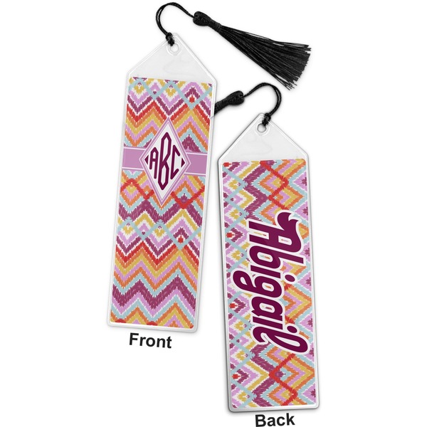 Ikat Chevron Bookmark with tassel - Front and Back