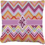 Ikat Chevron Faux-Linen Throw Pillow 16" (Personalized)