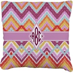 Ikat Chevron Faux-Linen Throw Pillow 18" (Personalized)