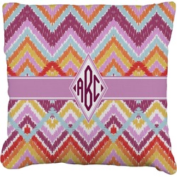 Ikat Chevron Faux-Linen Throw Pillow 18" (Personalized)