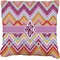 Ikat Chevron Faux-Linen Throw Pillow 18" (Personalized)